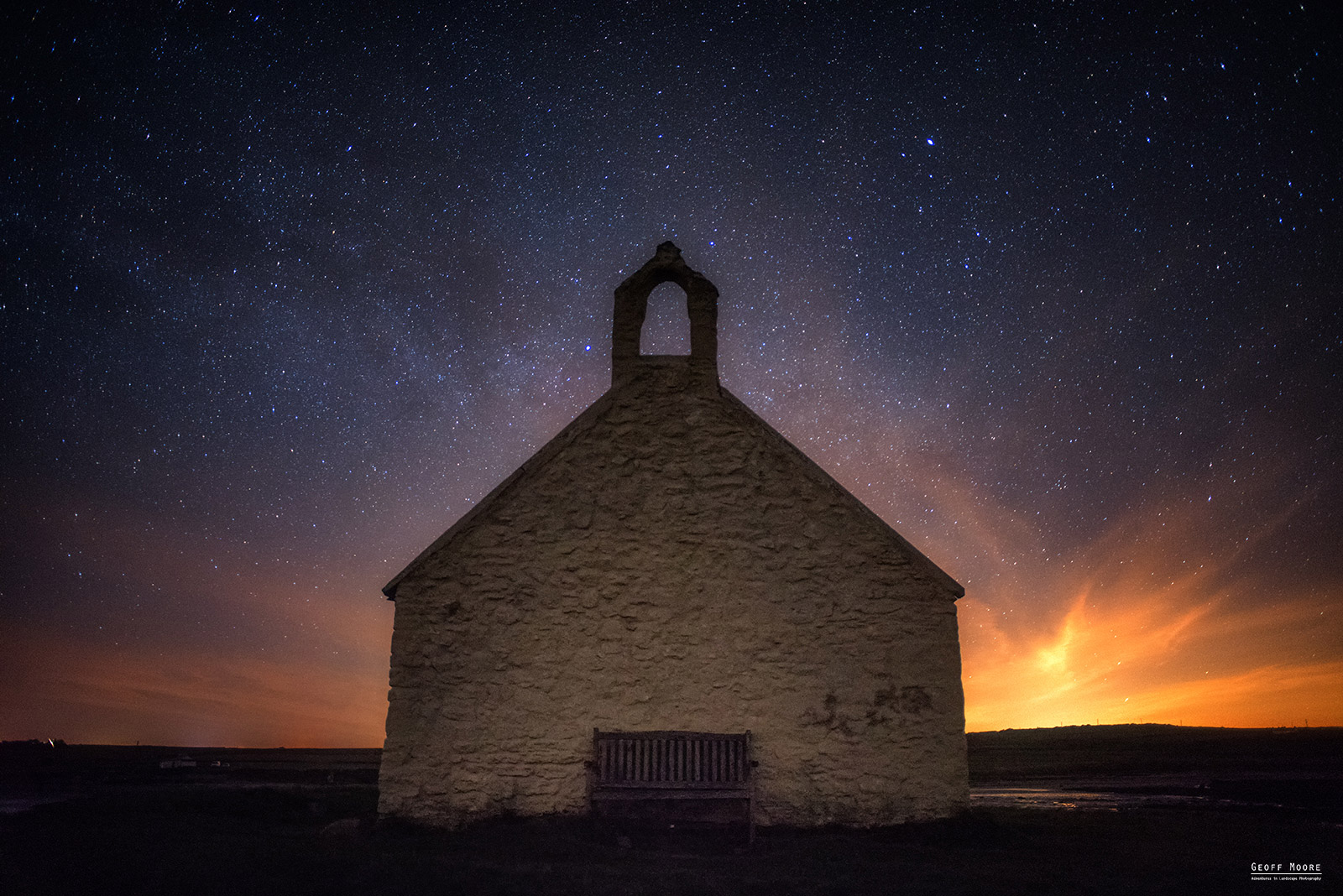 St. Cwyfan's Church at Night
