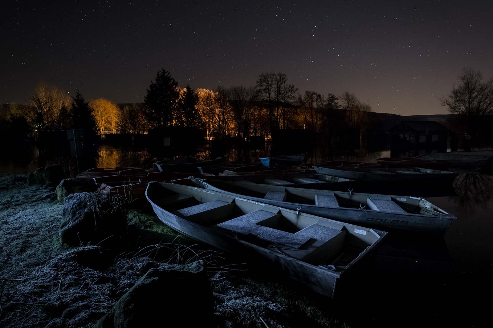 Frozen Boats Huddle For Warmth